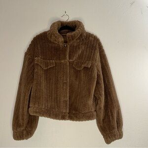 SHEIN Brown Teddy Jacket